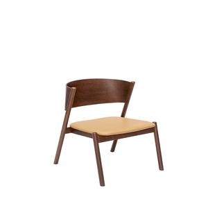 Fotel Hübsch Oblique Skóra/Ciemnobrązowy
