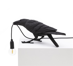 Seletti Bird Playing Lampa Stołowa Czarna Zewnętrzna