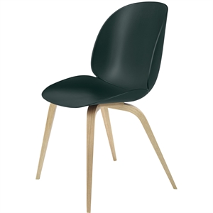 Krzesło do Jadalni GUBI Beetle z Drewnianą Podstawą Dąb Matowy/ Zielony
