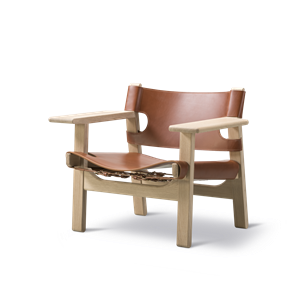 Fredericia Furniture Krzesło Hiszpańskie Mydlony Dąb/koniakowa Skóra Siodłowa