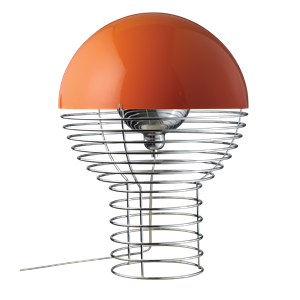 Verpan Wire Lampa Stołowa Ø40 Chrom/Pomarańczowa