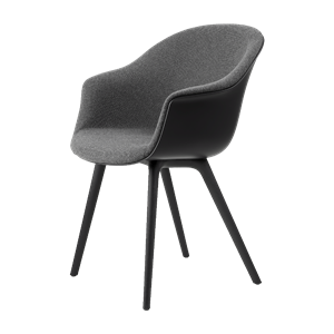 Krzesło do Jadalni GUBI Bat Plastikowe Nogi z Przodu Tapicerowane w Kolorze Hallingdal 65 173