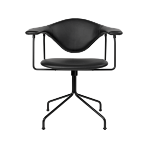 Krzesło Biurowe GUBI Masculo Tapicerowane Innym Materiałem Crib5 w Czarny z Podstawa w Czarny Matowy