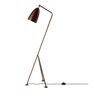 GUBI Grossman Collection Gräshoppa Lampa Podłogowa Błyszczący Orzechowy Brąz