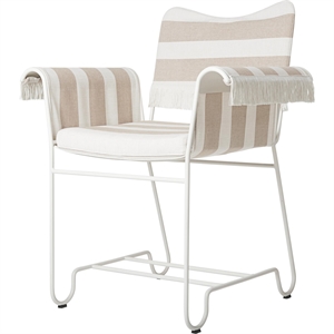 Krzesło do Jadalni Gubi Tropique z Frędzlami , Biały/ Leslie Stripe 40