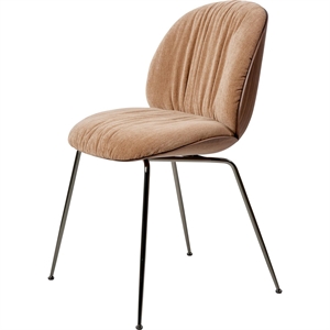 Krzesło do jadalni Gubi Beetle Soft Czarny Chrom/ American Orzech włoski/ Belsuede Speical/Dedar 132