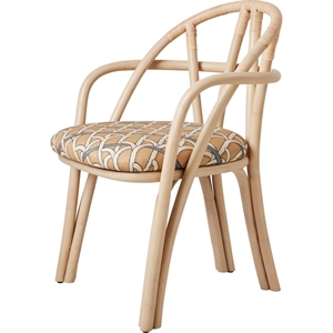 Krzesło do Jadalni Gubi Bistra z Podłokietnikami, Naturalny Lakierowany rattan/Reales Limonta 002
