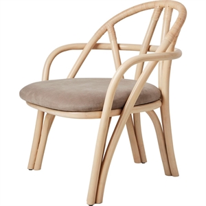 Fotel Gubi Bistra Naturalny Lakierowany rattan/Fustagno Limonta 002