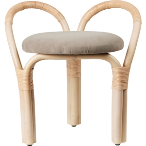 Gubi Bistra Stołek Naturalny Lakierowany Rattan/Fustagno Limonta 002