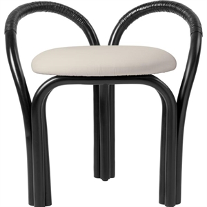 Stołek Gubi Bistra Heban Malowany Rattan/Fustagno Limonta 001