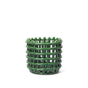Mały Kosz Ceramiczny Ferm Living w Kolorze Szmaragdowo-zielonym
