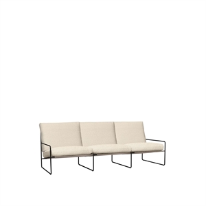 Ferm Living Desert 3-osobowa sofa Bouclé/ Czarny/ Złamana Biel