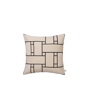 Poduszka Ferm Living Lattice Offset Złamana Biel/ Czarny