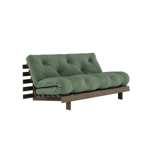 Sofa rozkładana Karup Roots 160x200, kolor karobowy, kolor oliwkowy 756