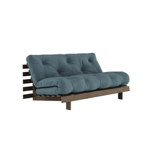 Sofa rozkładana Karup Roots 160x200, kolor karobowy, kolor niebieski 757