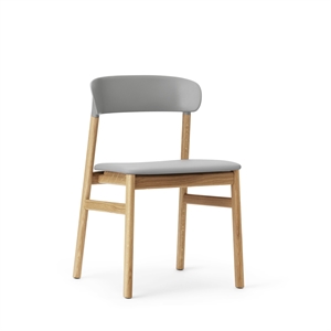 Krzesło do Jadalni Normann Copenhagen Herit, Tapicerowane Skórą, Dębem/ Szary