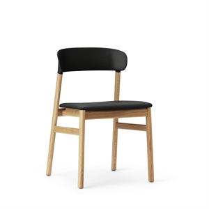 Krzesło do Jadalni Normann Copenhagen Herit, Dąb Tapicerowany Skórą/ Czarny