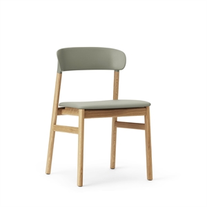 Krzesło do Jadalni Normann Copenhagen Herit, Dąb Tapicerowany Skórą/brudną Zielony