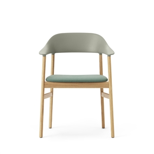Krzesło do Jadalni Normann Copenhagen Herit z Podłokietnikami, Tapicerowane w Kolorze Dębu/zakurzonej Zielony