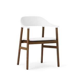 Krzesło do Jadalni Normann Copenhagen Herit z Podłokietnikiem, Tapicerowane Skórą Wędzonym Dębem/ Biały