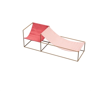 Fotel Valerie Objects Duo z Ramą w Kolorze Musztardowym Czerwony- Różowy
