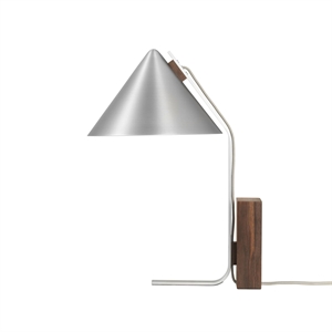 Kristina Dam Studio Cone Lampa Stołowa Szczotkowane Aluminium i Orzech Włoski