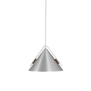 Kristina Dam Studio Stożkowa Lampa Lampa Wisząca Mały Szczotkowany Aluminiowy i Orzech Włoski