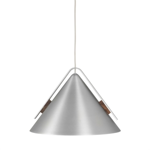 Kristina Dam Studio Cone Lampa Wisząca Duży Szczotkowany Aluminiowy i Orzech Włoski