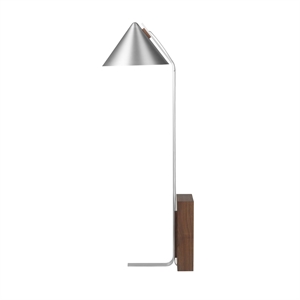 Kristina Dam Studio Cone Lampa Stojąca Szczotkowane Aluminium i Orzech Włoski