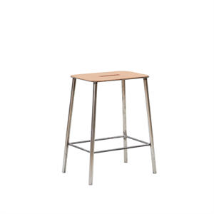 Stołek Frama Adam H50 Surowa Stal/skóra