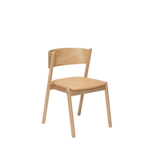 Krzesło do Jadalni Hübsch Skośne, Skóra/naturalny
