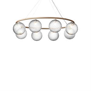 Nuura Miira 8 Oval Chandelier Mosiężny/ Optic Clear