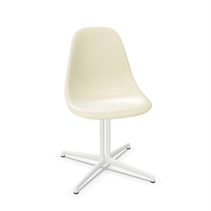 Krzesło do Jadalni Vitra Eames Fiberglass DSL w Kolorze Pergaminowym/gładkiej Bieli
