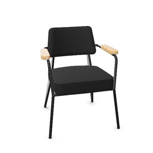 Krzesło do Jadalni Vitra Fauteuil Twill Ciemnoszary/Dąb Naturalny/Głęboka Czarny