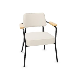 Krzesło do Jadalni Vitra Fauteuil Snow/Natural Oak/Deep Czarny