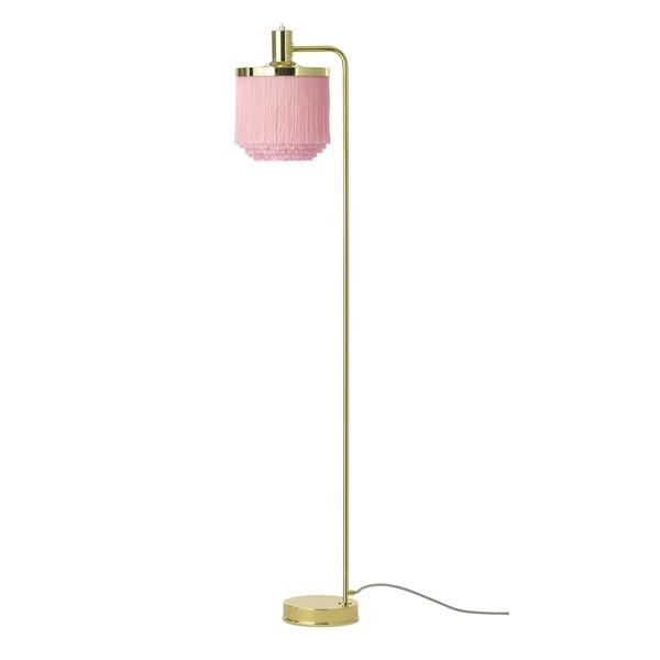 Ciepła Nordic Fringe Lampa Stojąca Różowy
