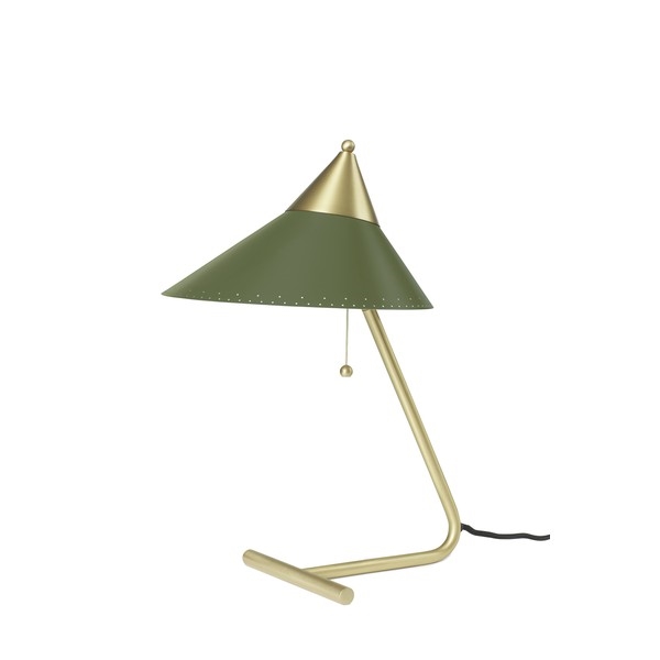 Ciepła Nordic Brass Top Lampa Stołowa Zielony