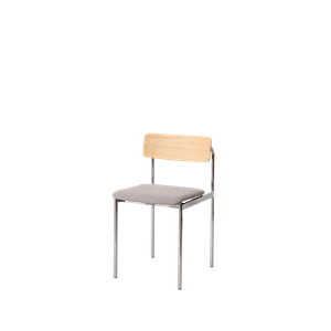 Krzesło jadalniane Moebe Offset tapicerowane Chrom/lakierowany dąb/re-wełna 128