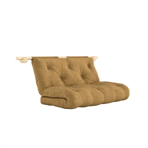 Sofa Rozkładana Karup z Materacem 135x200, Kolor Surowy/643, Złota Ochra