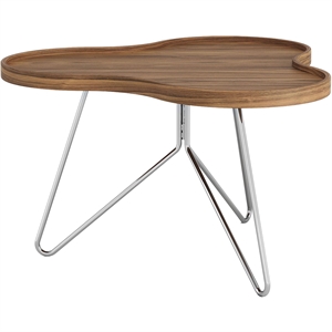Stolik kawowy Swedese Flower Mono 66x39 Chrom/ Orzech włoski