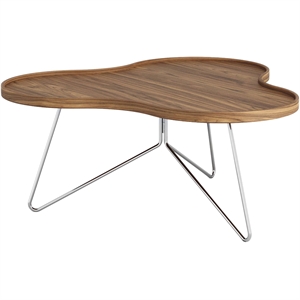 Stolik kawowy Swedese Flower Mono 90x39 Chrom/ Orzech włoski