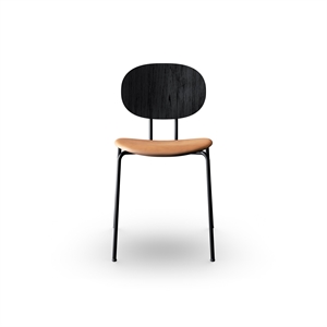Krzesło do Jadalni Sibast Furniture Piet Hein w Czarny z Czarny Dębu i Koniakowej Skóry