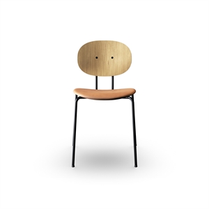 Krzesło do Jadalni Sibast Furniture Piet Hein w Czarny z Drewna Dębowego i Skóry Koniakowej