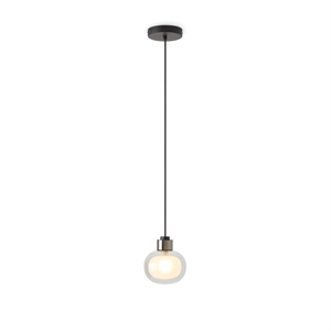 TOOY Nabila 552.22L Lampa Wisząca Czarny/ Czarny Chrom/ Szkło Dymione
