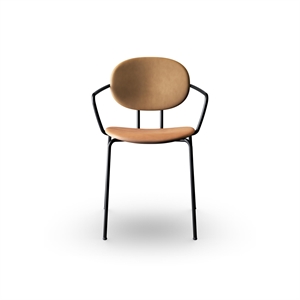Krzesło do Jadalni Sibast Furniture Piet Hein , Czarny z Podłokietnikami, Skóra w Kolorze Koniaku