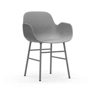 Krzesło do Jadalni Normann Copenhagen Form z Podłokietnikami , Szary/ Szary Stal