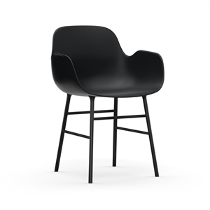 Krzesło do Jadalni Normann Copenhagen Form z Podłokietnikami w Czarny/ Czarny Stali