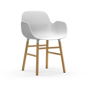 Normann Copenhagen Form Krzesło do Jadalni z Podłokietnikami Biały/ Dąb
