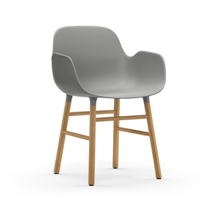 Krzesło do Jadalni Normann Copenhagen Form z Podłokietnikami, Szary/dąbowe