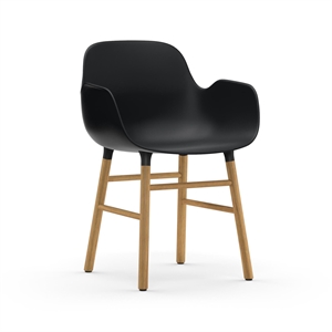 Krzesło do Jadalni Normann Copenhagen Form z Podłokietnikami, Czarny/dąb